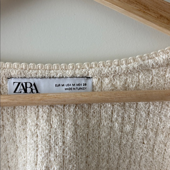 ZARA Knit Cream Cardigan Sweater - Picture 2 of 6